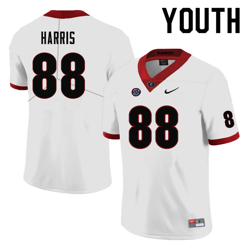 Youth #88 Jackson Harris Georgia Bulldogs College Football Jerseys-White